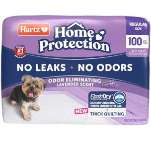 Hartz Odor-Eliminating Lavender Dog Pads, 100 Count