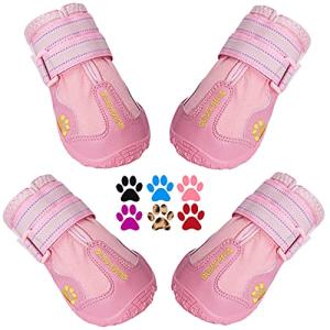 QUMY Waterproof Dog Shoes for All Seasons