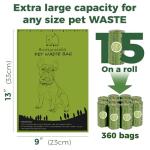 Biodegradable Scented Dog Poop Bags - 360 Count