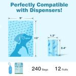 Ocean Scent Dog Poop Bags with Dispenser - 240 Count