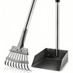 Long Handle Dog Pooper Scooper with Metal Tray