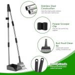Long Handle Dog Pooper Scooper with Metal Tray