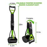 Foldable 28" Dog Pooper Scooper - Durable Green