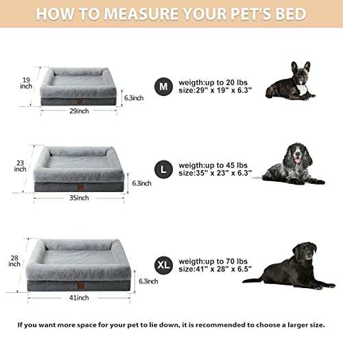 Orthopedic Washable Dog Bed with Bolster for Medium Dogs