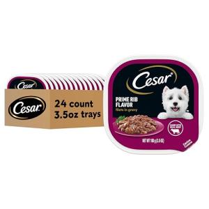 Cesar Prime Rib Wet Dog Food, 24 Trays