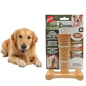Durable Chicken Flavor T-Bone Dog Chew Toy