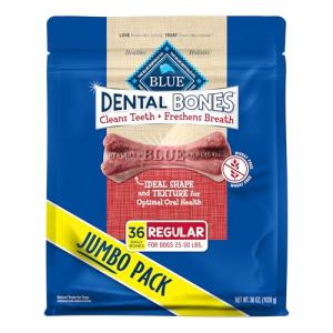 Blue Buffalo Dental Bones Regular Dog Chews, Jumbo Pack