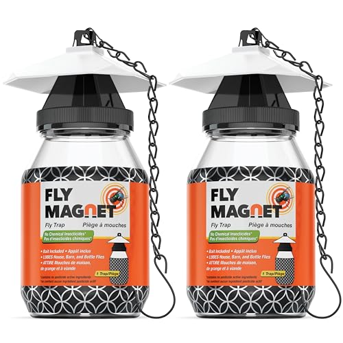 Outdoor Fly Trap 2-Pack with Dissolvable Non-Toxic Bait