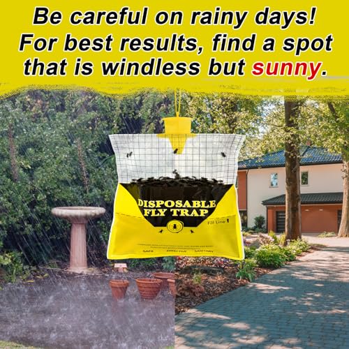 Outdoor Hanging Fly Traps with Natural Pre-Baited Design