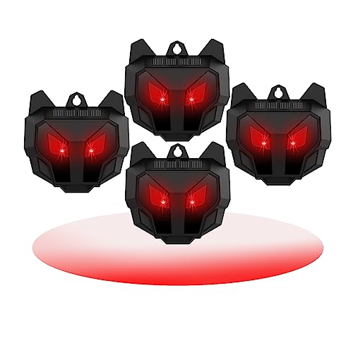 4-Pack Solar Red LED Animal Repeller Lights