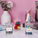 4 Pack Clear Acrylic Qtip Holder Dispenser Set