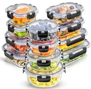 JoyJolt 24-Piece Airtight Glass Food Storage Set