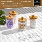 Bamboo Lid Qtip Holder Set - 4 Pack