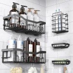 5-Pack Rustproof Adhesive Shower Caddy Organizers
