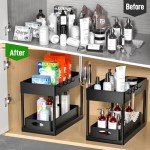 2-Tier Under Sink Organizer Basket - Black