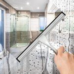 Stainless Steel Shower Squeegee with Hooks - 10 Inch