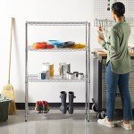 Adjustable Steel Wire 4-Shelf Storage Rack