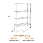 Adjustable Steel Wire 4-Shelf Storage Rack