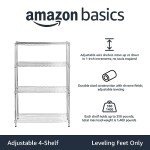 Adjustable Steel Wire 4-Shelf Storage Rack