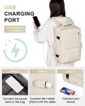 Carry On Backpack for Women, Airline Approved Large Travel Backpack Flight Approved, Waterproof 17 Inch Laptop Backpack Business Work Backpacks Bag Men Beige Mochila De Viaje