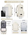 Carry On Backpack for Women, Airline Approved Large Travel Backpack Flight Approved, Waterproof 17 Inch Laptop Backpack Business Work Backpacks Bag Men Beige Mochila De Viaje