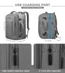Carry On Backpack, 50L Extra Travel Laptop Backpack for Men Women, Big Bag Business Travel Essentials Gifts for men Flight Approved, 17 Inch Laptop Backpack Computer Bag Gifts for Him Men, Grey