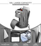 Carry On Backpack, 50L Extra Travel Laptop Backpack for Men Women, Big Bag Business Travel Essentials Gifts for men Flight Approved, 17 Inch Laptop Backpack Computer Bag Gifts for Him Men, Grey