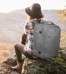 Carry On Backpack, 50L Extra Travel Laptop Backpack for Men Women, Big Bag Business Travel Essentials Gifts for men Flight Approved, 17 Inch Laptop Backpack Computer Bag Gifts for Him Men, Grey