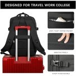 SHRRADOO Travel Laptops Backpack for Women Men, Casual Work Bag 17inch Backpack Airline Approved Backpack for Hiking Business (Black)