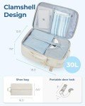 BAGSMART Carry On Travel Backpack, 17 Inch Large Travel backpack Carry On Flight Approved, Anti-theft Personal Item Backpack Travel Bag With Shoe Bag, 30L Water Resistant Casual Daypack, Beige