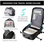 SHRRADOO Travel Laptops Backpack for Women Men, Casual Work Bag 17inch Backpack Airline Approved Backpack for Hiking Business (Black)