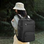 SHRRADOO Travel Laptops Backpack for Women Men, Casual Work Bag 17inch Backpack Airline Approved Backpack for Hiking Business (Black)