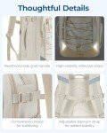 BAGSMART Carry On Travel Backpack, 17 Inch Large Travel backpack Carry On Flight Approved, Anti-theft Personal Item Backpack Travel Bag With Shoe Bag, 30L Water Resistant Casual Daypack, Beige