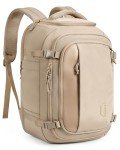 BAGSMART Travel Backpack Carry on Flight Approved, 30L Lightweight Backpack Fits 17.3 Inch Laptop for Men Women, Water Resistant Personal Item Travel Bag with USB Charging Port, Camel