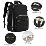 KROSIAS Travel Backpack for Women, Carry On Backpack for Airplanes Flight Approved, Waterproof Large Weekender Overnight Bag Fit 17 Inch Laptop with USB Charging Port, Black