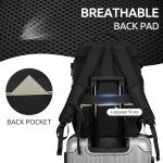 KROSIAS Travel Backpack for Women, Carry On Backpack for Airplanes Flight Approved, Waterproof Large Weekender Overnight Bag Fit 17 Inch Laptop with USB Charging Port, Black
