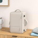 Rinlist Travel Backpack for Men Women, Airline Approved Carry-on Backpack Luggage, Personal Item Backpack Bag, Large Gym Work Backpack, Beige