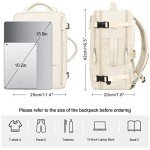 Rinlist Travel Backpack for Men Women, Airline Approved Carry-on Backpack Luggage, Personal Item Backpack Bag, Large Gym Work Backpack, Beige