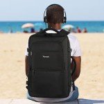 Vancropak Carry On Backpack, 40L Expandable Extra Large Travel Backpack, Flight Approved Water Resistant Luggage Suitcase Daypack, Lightweight College Business Weekender Bag for Men & Women, Black