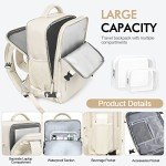 Rinlist Travel Backpack for Men Women, Airline Approved Carry-on Backpack Luggage, Personal Item Backpack Bag, Large Gym Work Backpack, Beige