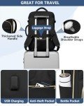 Carry On Women Travel Backpack: TSA Flight Approved Personal Item Backpacks Large 40L Waterproof Luggage Suitcase Backpack Fit 17 Inch Laptop Weekender Overnight Traveling Bag with USB Charge Black