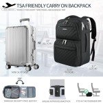 EMPSIGN Travel Backpack for Women, Large Carry On Backpack Airline Approved Personal Item, 17 inch TSA Friendly Laptop Backpack with USB Port, Casual Daypack for Weekender Business Hiking, Black