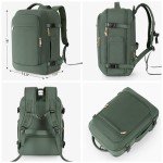 Rinlist Carry on Backpack, Flight-approved Backpack for Traveling, 40L Personal Item Travel Backpack, Peacock Green