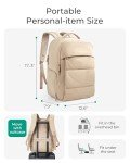 BAGSMART 30L Carry On Backpack with Shoe Compartment, Airline Approved Travel Backpack, Lightweight Travel Bag Fits 15.6 Inch Laptop, Water-Resistant, Black