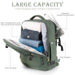 Rinlist Carry on Backpack, Flight-approved Backpack for Traveling, 40L Personal Item Travel Backpack, Peacock Green