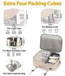 BAGODI Carry On Backpack for Men Women,42L Flight Approved Travel Backpack with 4 Packing cubes,Expandable Water-resistant 17Inch Laptop Backpack,Casual Daypack Businless Weekend Hiking