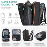 TANGCORLE Travel Carry on Backpack 50L Expandable Flight Approved Backpacks 17.3 inch Laptop and USB Charging Port bags Water Resistant Business Back Pack for Women & Men