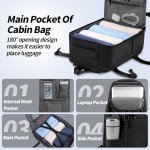 HOMIEE Ryanair Personal Item 40x20x25 Travel Bag, 20L Carry on Backpack Flight Approved Underseat Hand Luggage Cabin Bag Fits 15.6 Inch Laptop for Weekender Gifts, Black