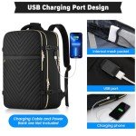 WINDARS Travel Backpack for Women, Flight Approved Carry On Backpack for Airplanes, Large 40L Suitcase Backpacks Lightweight Luggage Bags Fit 17 Inch Laptop, Black