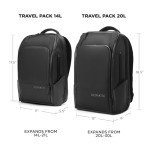 NOMATIC Travel Pack - 20L Water Resistant Laptop Bag - TSA-Ready Expandable Black Backpack